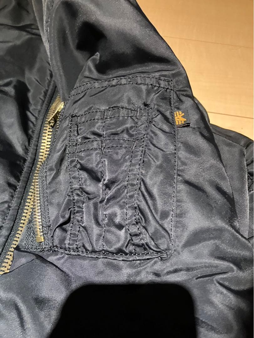 90s ALPHA INDUSTRIES アルファMA-1 フライトUSA L黒