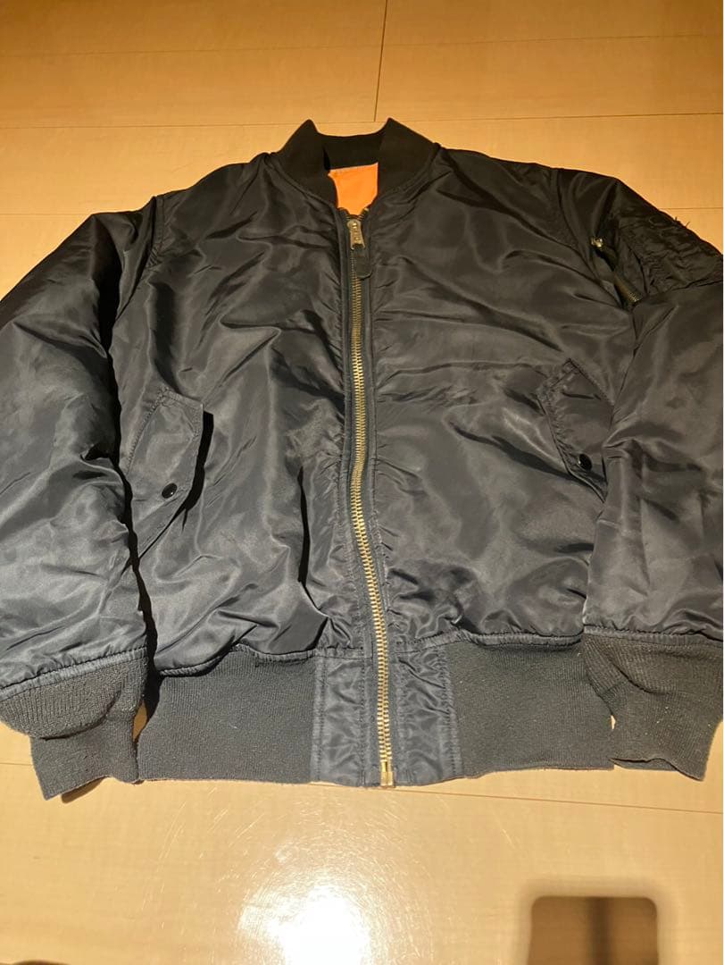 90s ALPHA INDUSTRIES アルファMA-1 フライトUSA L黒