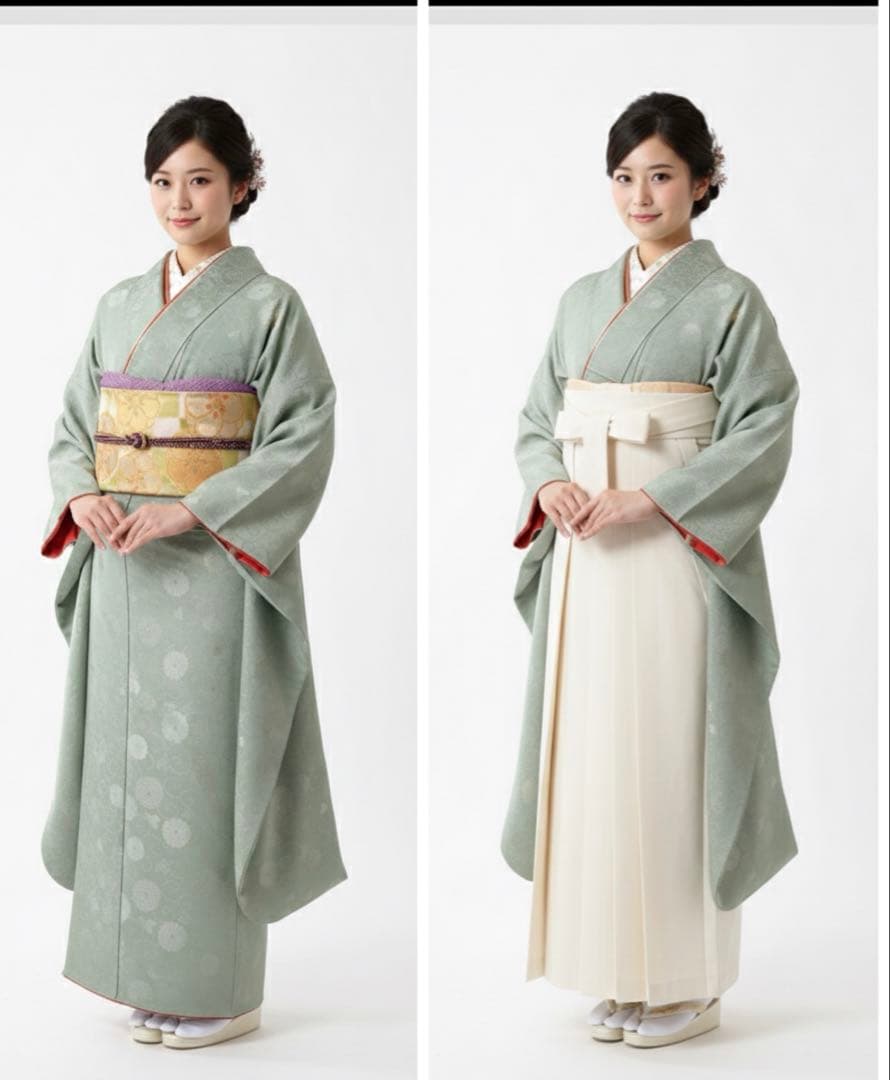 正面　色無地　振袖