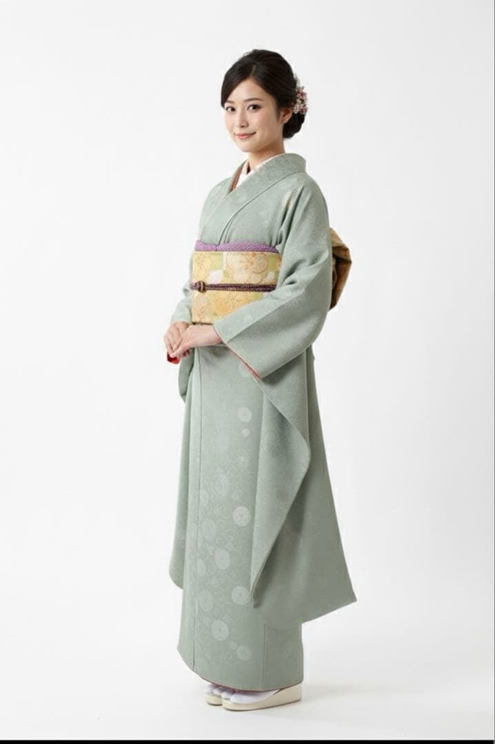 正面　色無地　振袖