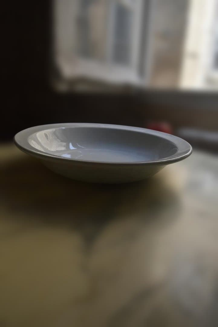 美品クレイユモントロー　白釉サラディエ（31㎝）フランスアンティーク