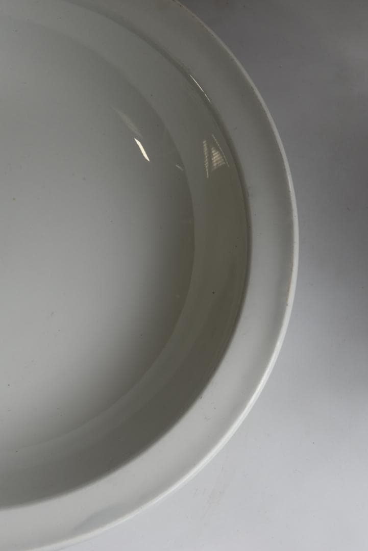 美品クレイユモントロー　白釉サラディエ（31㎝）フランスアンティーク