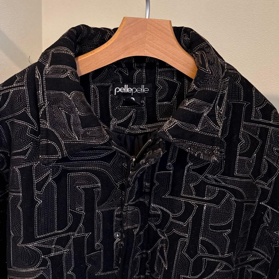 1990's pellepelle ウールスタジャン 総柄 ブラック 激レア