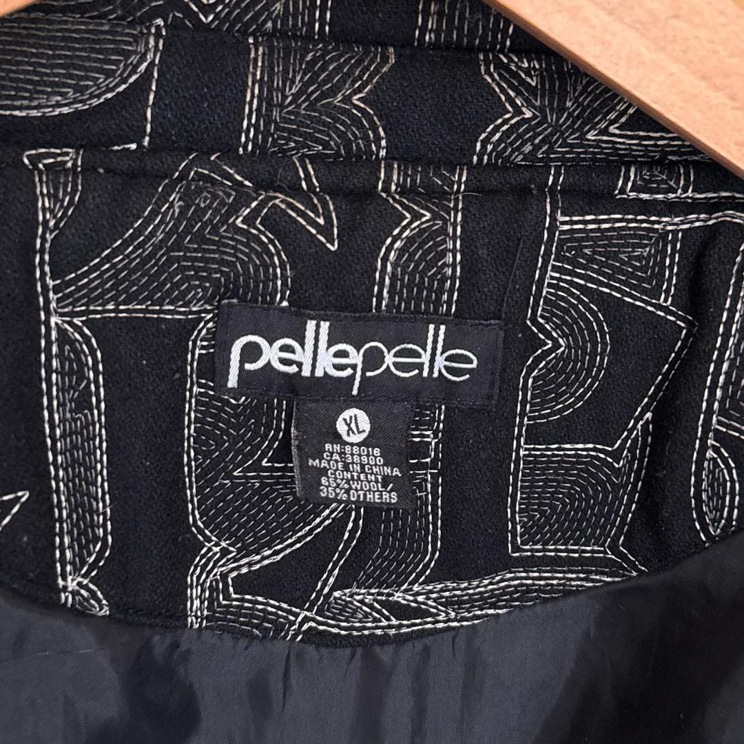 1990's pellepelle ウールスタジャン 総柄 ブラック 激レア