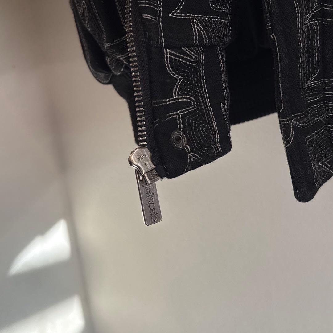 1990's pellepelle ウールスタジャン 総柄 ブラック 激レア