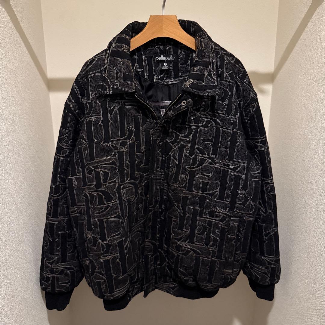 1990's pellepelle ウールスタジャン 総柄 ブラック 激レア