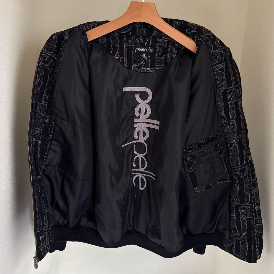 1990's pellepelle ウールスタジャン 総柄 ブラック 激レア