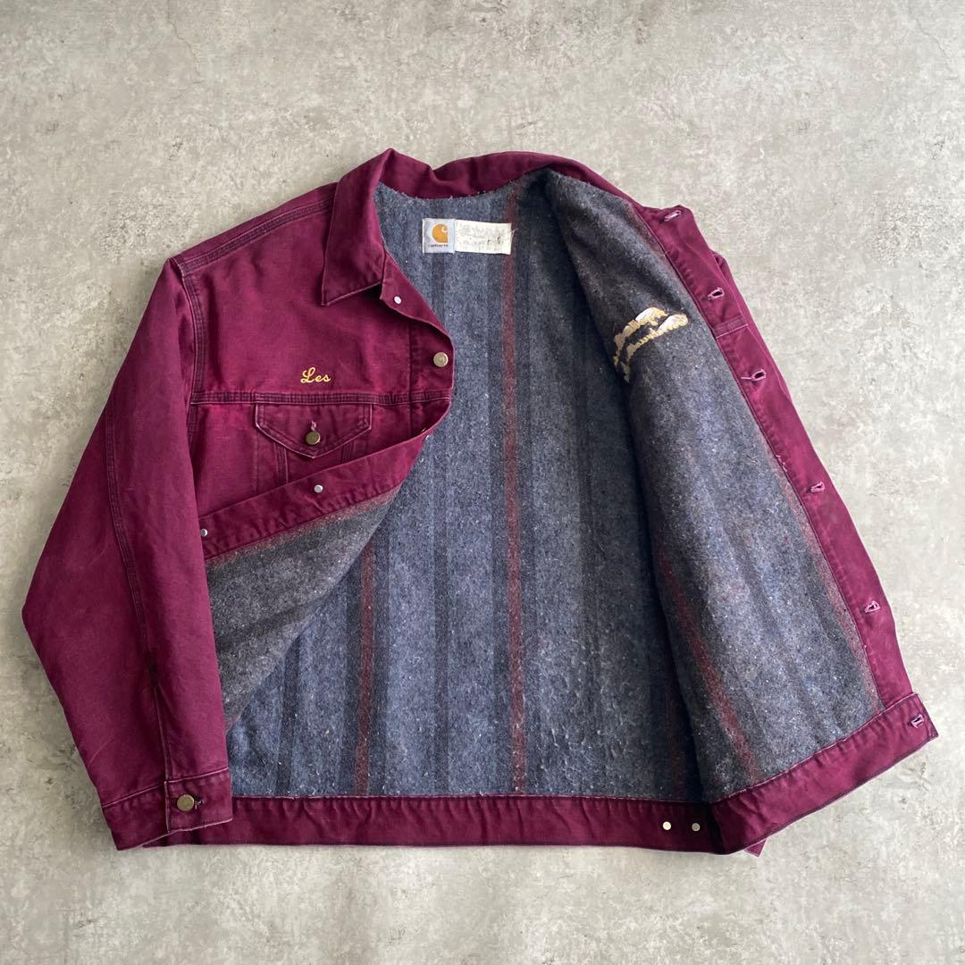 レアカラー 90s カーハート トラッカー ジャケット USA製 XXL ルビー