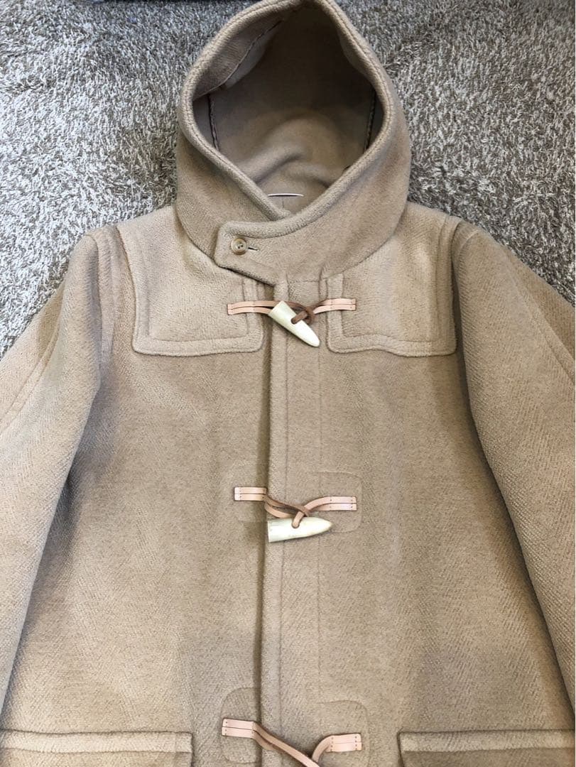 Inverter インバーティア　ダッフルコート　ベージュ　ヘリンボーン