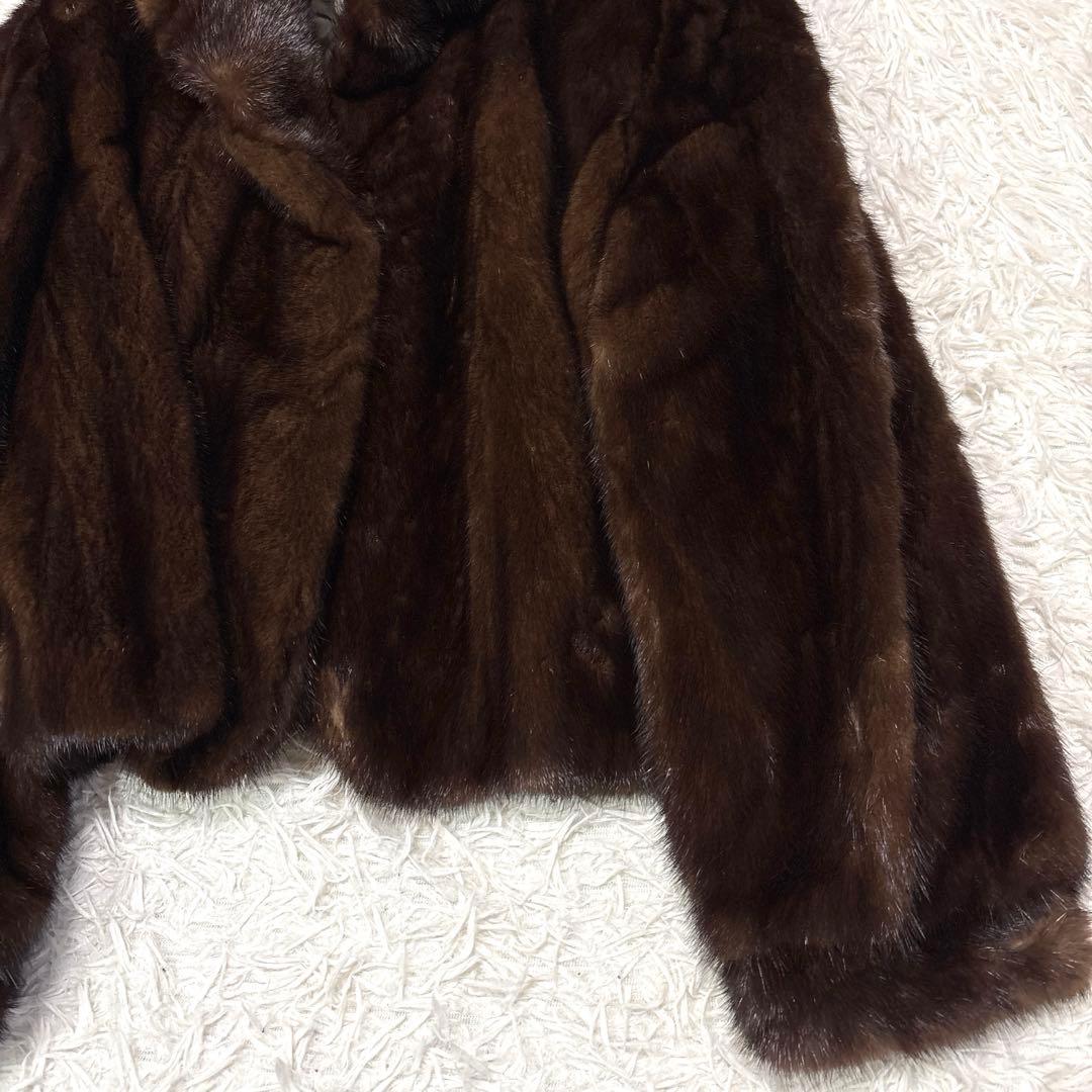 サガミンク L ショールカラー 毛皮 リアルファー銀タグ コート ジャケット