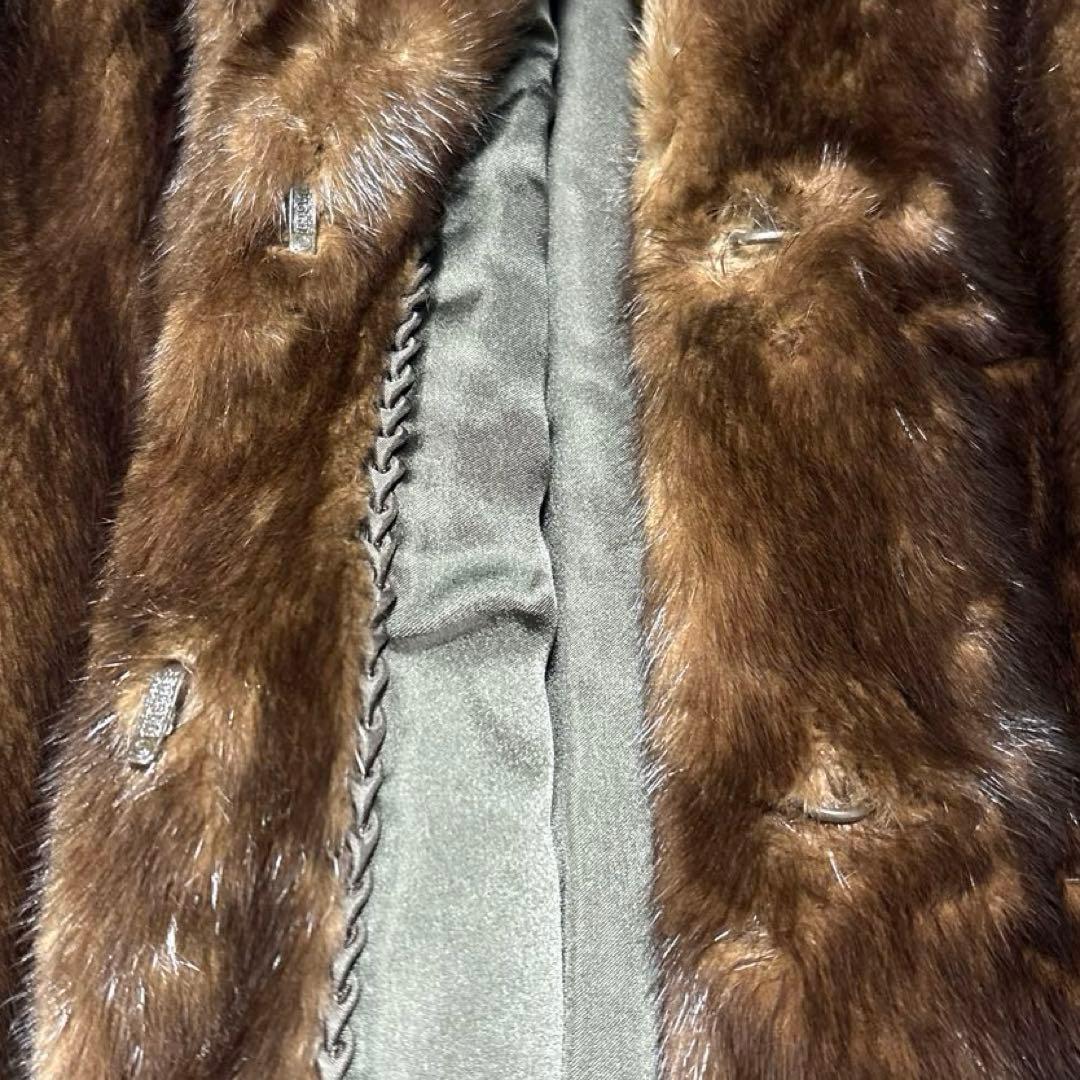 サガミンク L ショールカラー 毛皮 リアルファー銀タグ コート ジャケット