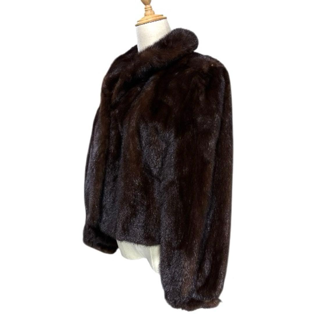サガミンク L ショールカラー 毛皮 リアルファー銀タグ コート ジャケット