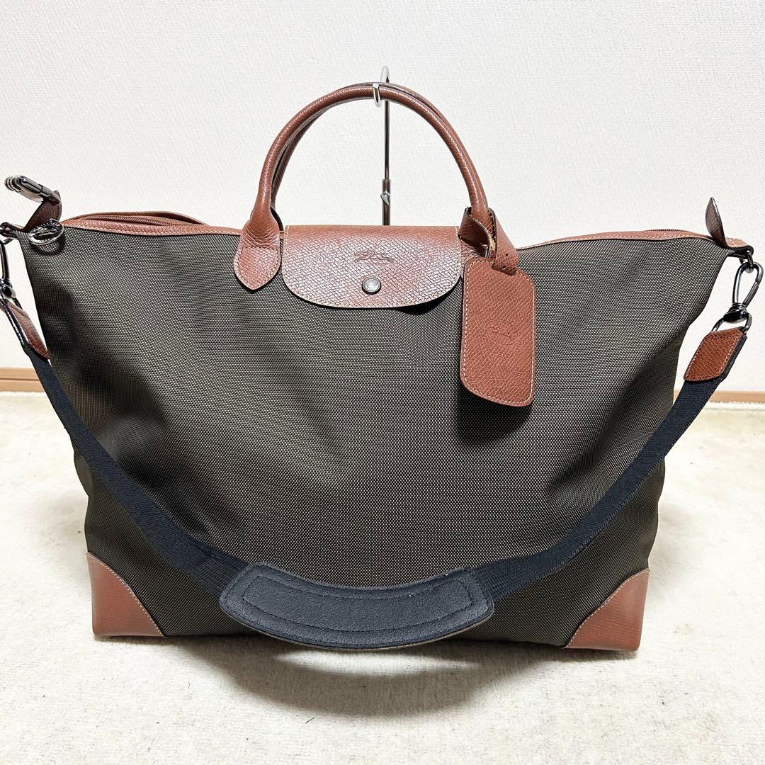 極美品　ロンシャン　ボストンバッグ　旅行用バッグ　ボックスフォード　大容量　現行