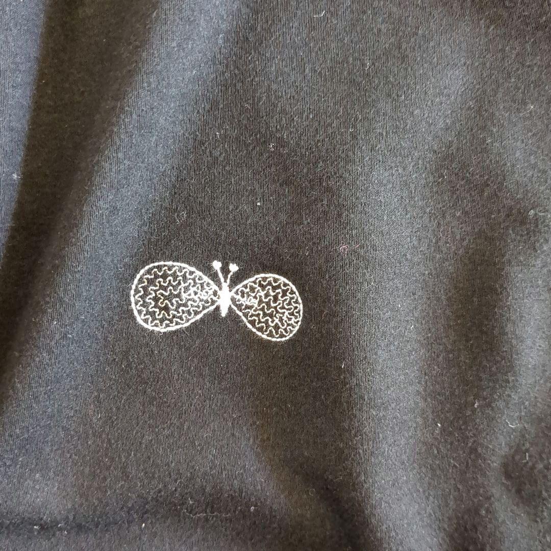 ミナペルホネン choucho 長袖カットソー 刺繡 ボリュームスリーブ 黒 M