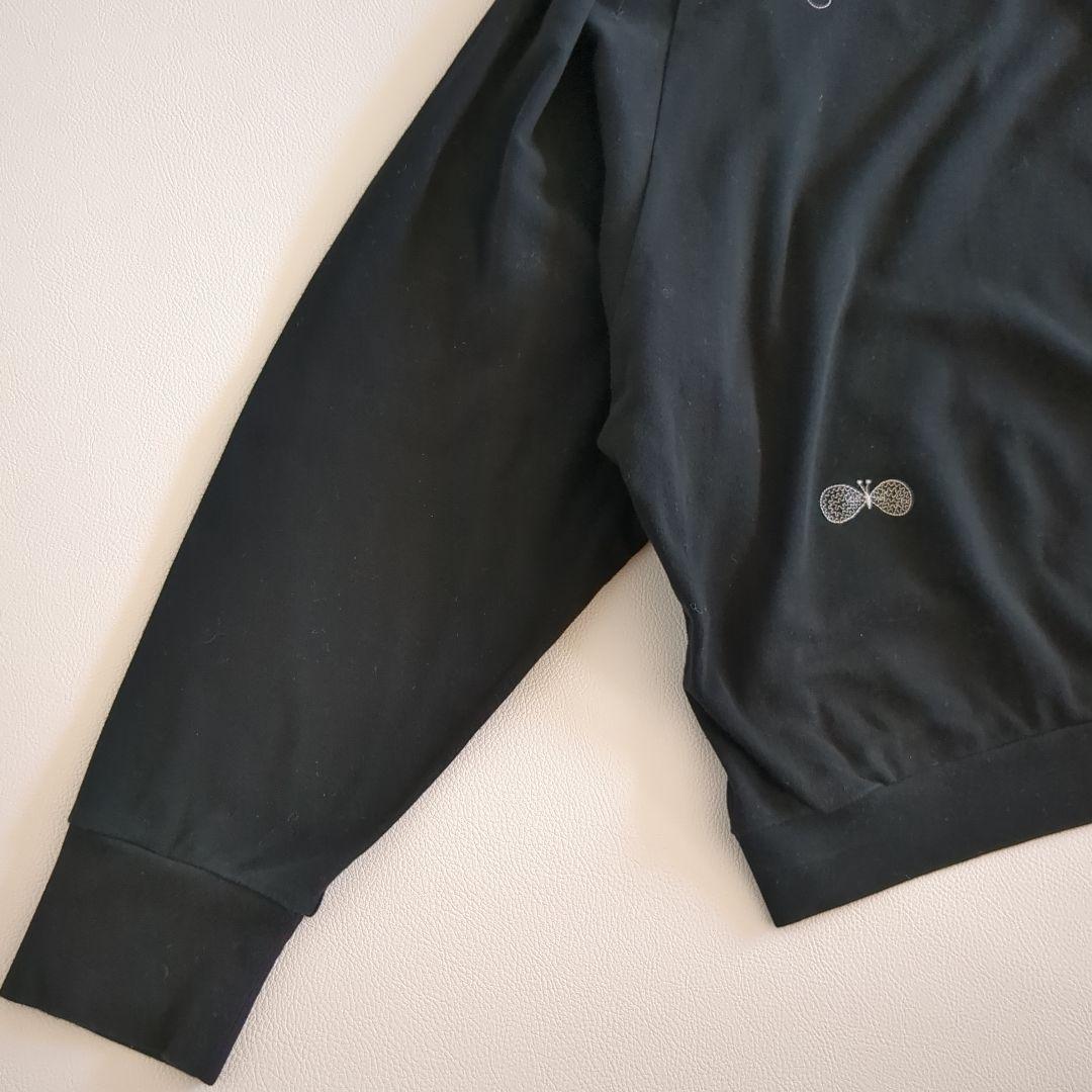 ミナペルホネン choucho 長袖カットソー 刺繡 ボリュームスリーブ 黒 M