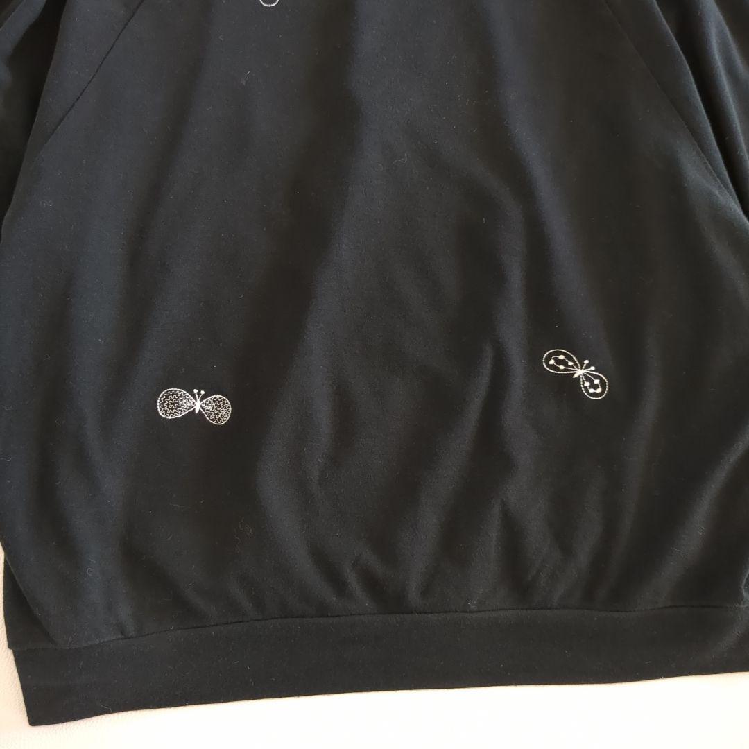 ミナペルホネン choucho 長袖カットソー 刺繡 ボリュームスリーブ 黒 M