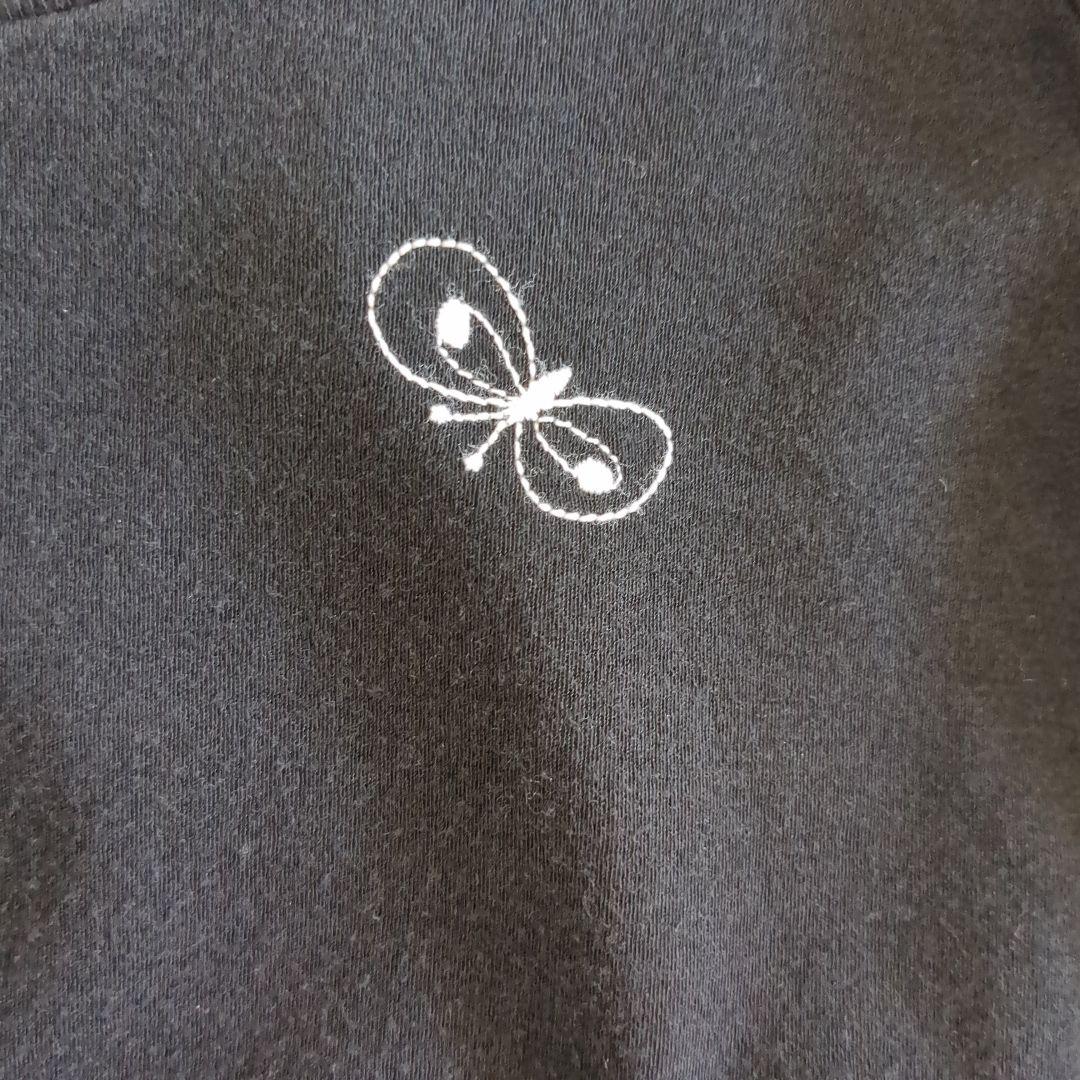 ミナペルホネン choucho 長袖カットソー 刺繡 ボリュームスリーブ 黒 M