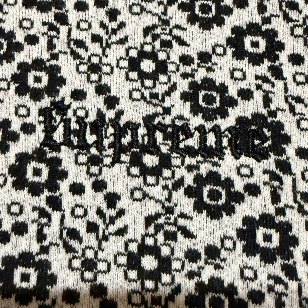 18AW シュプリーム フローラル ジャカード ハーフジップ ポロシャツ L