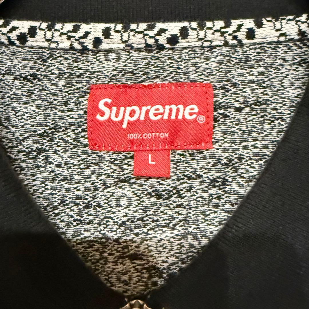 18AW シュプリーム フローラル ジャカード ハーフジップ ポロシャツ L