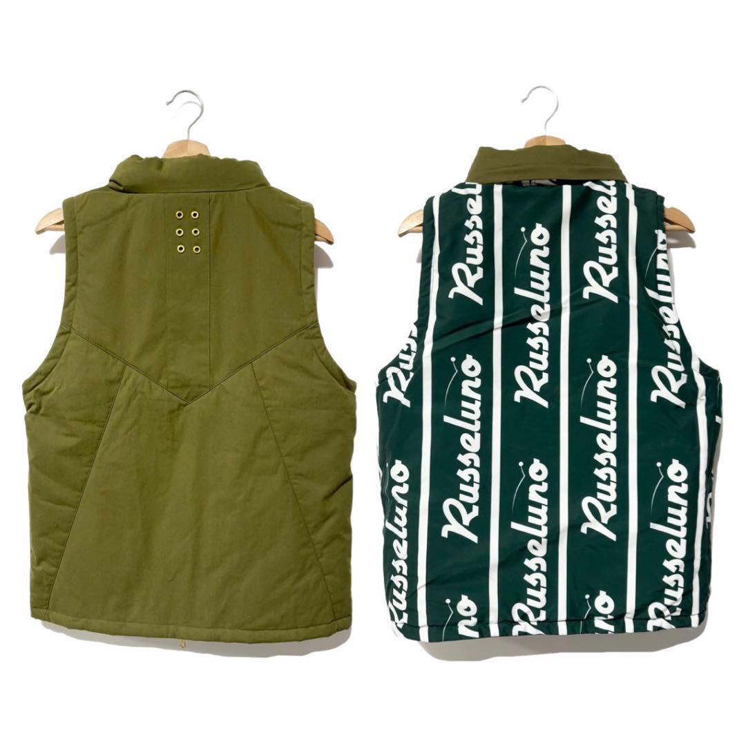 新品 ラッセルノ ゴルフ 2Way リバーシブル ベスト カーキ M 4