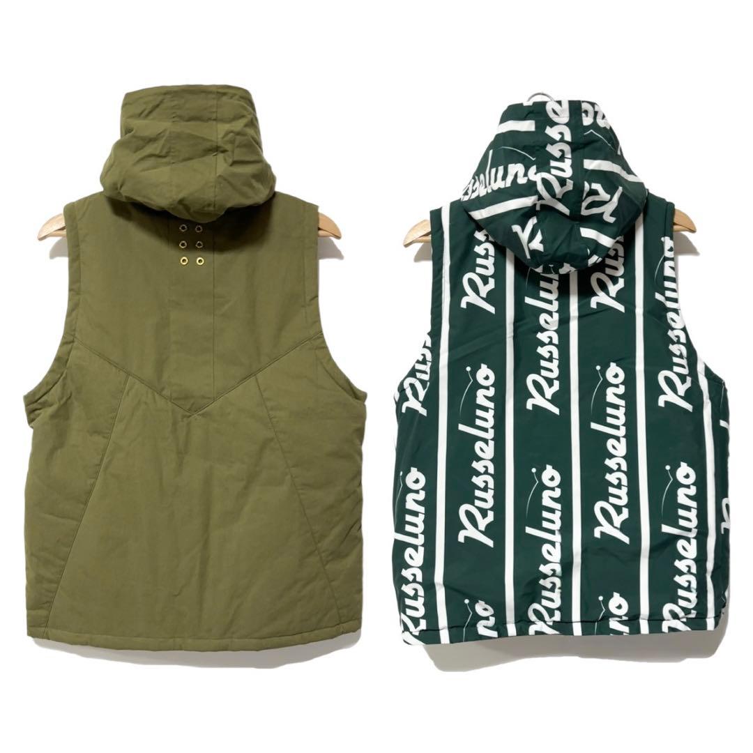 新品 ラッセルノ ゴルフ 2Way リバーシブル ベスト カーキ M 4