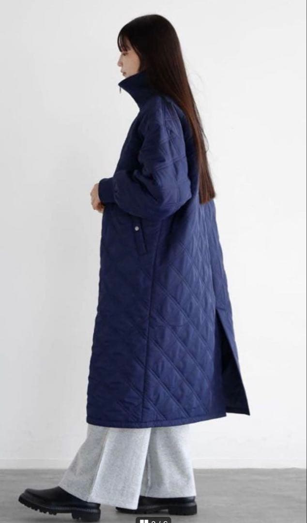 【定価3.3万】ヤマダヤネイビー キルティング ロングコート