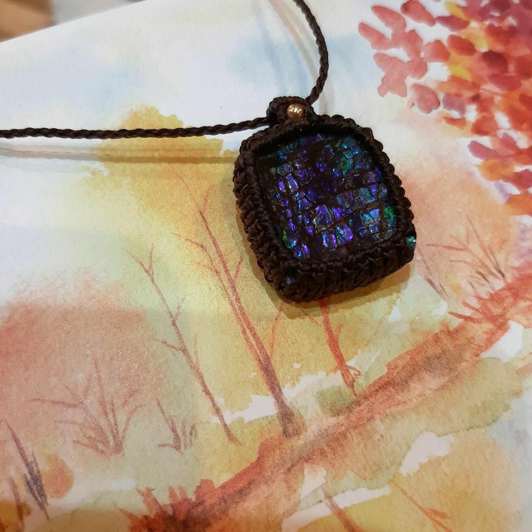 バイキンマン様　アンモライト　マクラメ　ネックレス　ペンダント