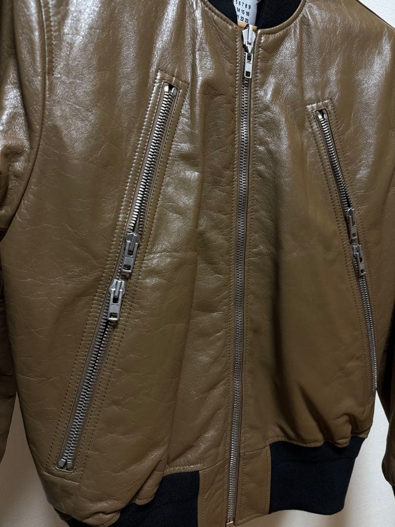 Maison Margiela ハの字レザーボンバージャケット