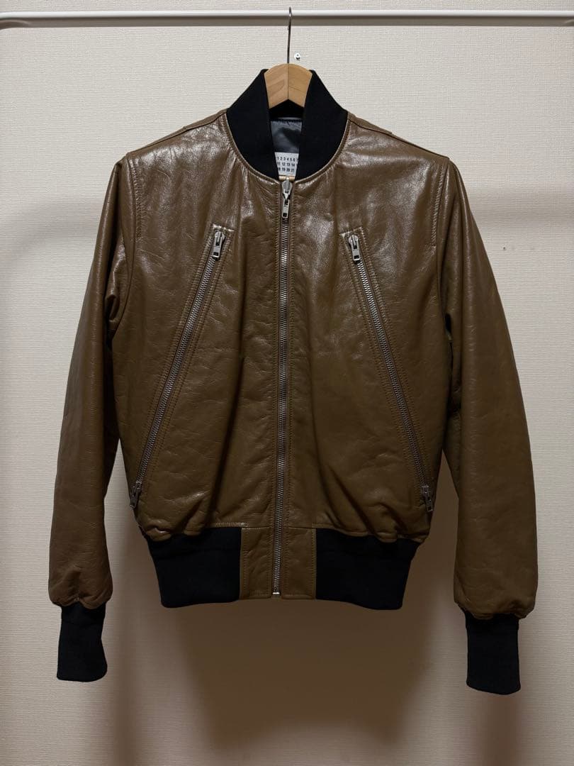 Maison Margiela ハの字レザーボンバージャケット