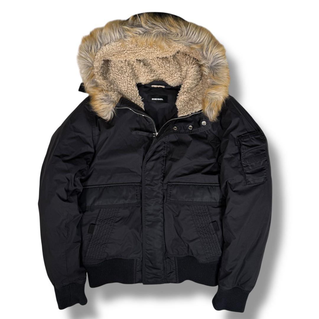 美品 DIESEL ブレイブマン 裏ボア N-2B MA-1 フライトジャケット