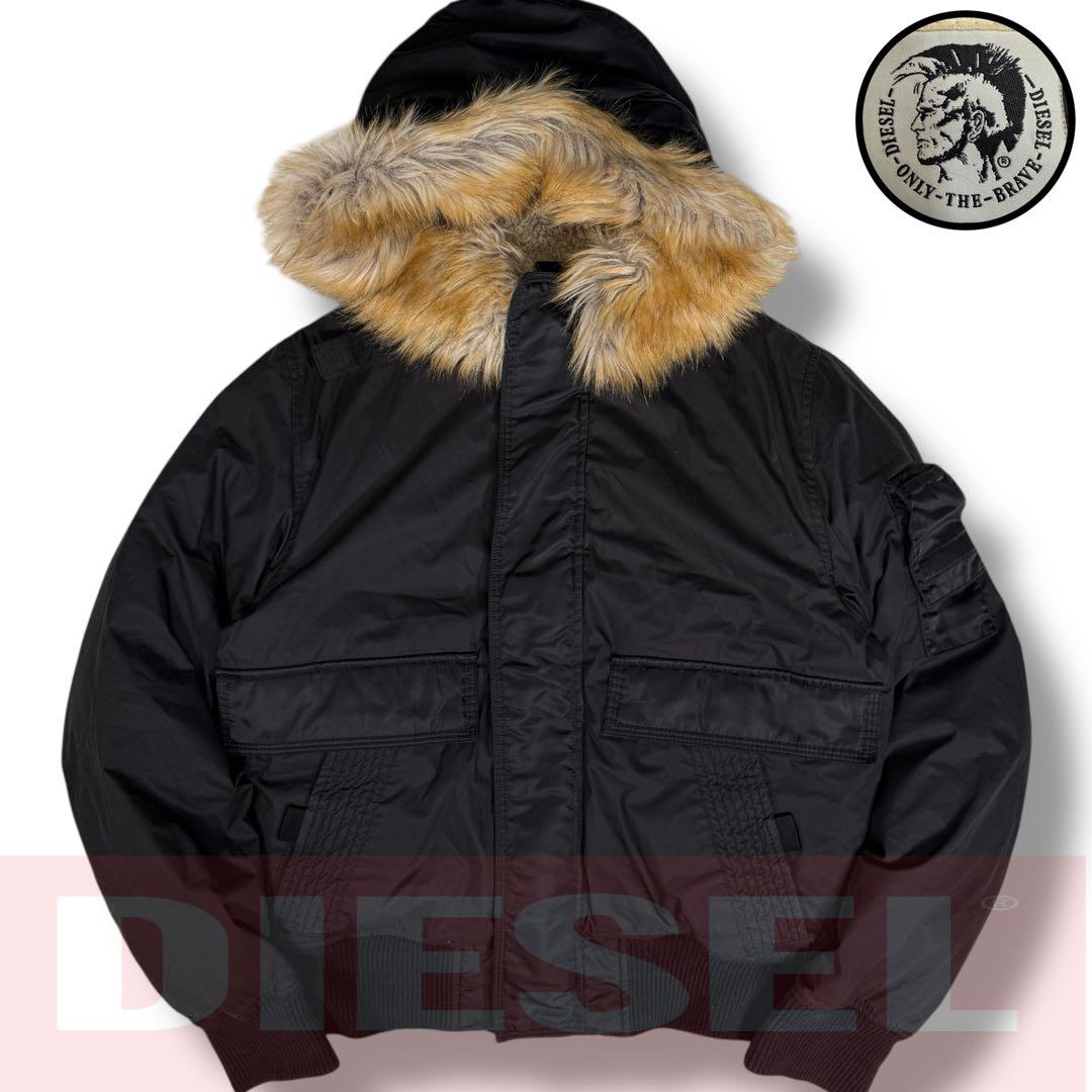 美品 DIESEL ブレイブマン 裏ボア N-2B MA-1 フライトジャケット
