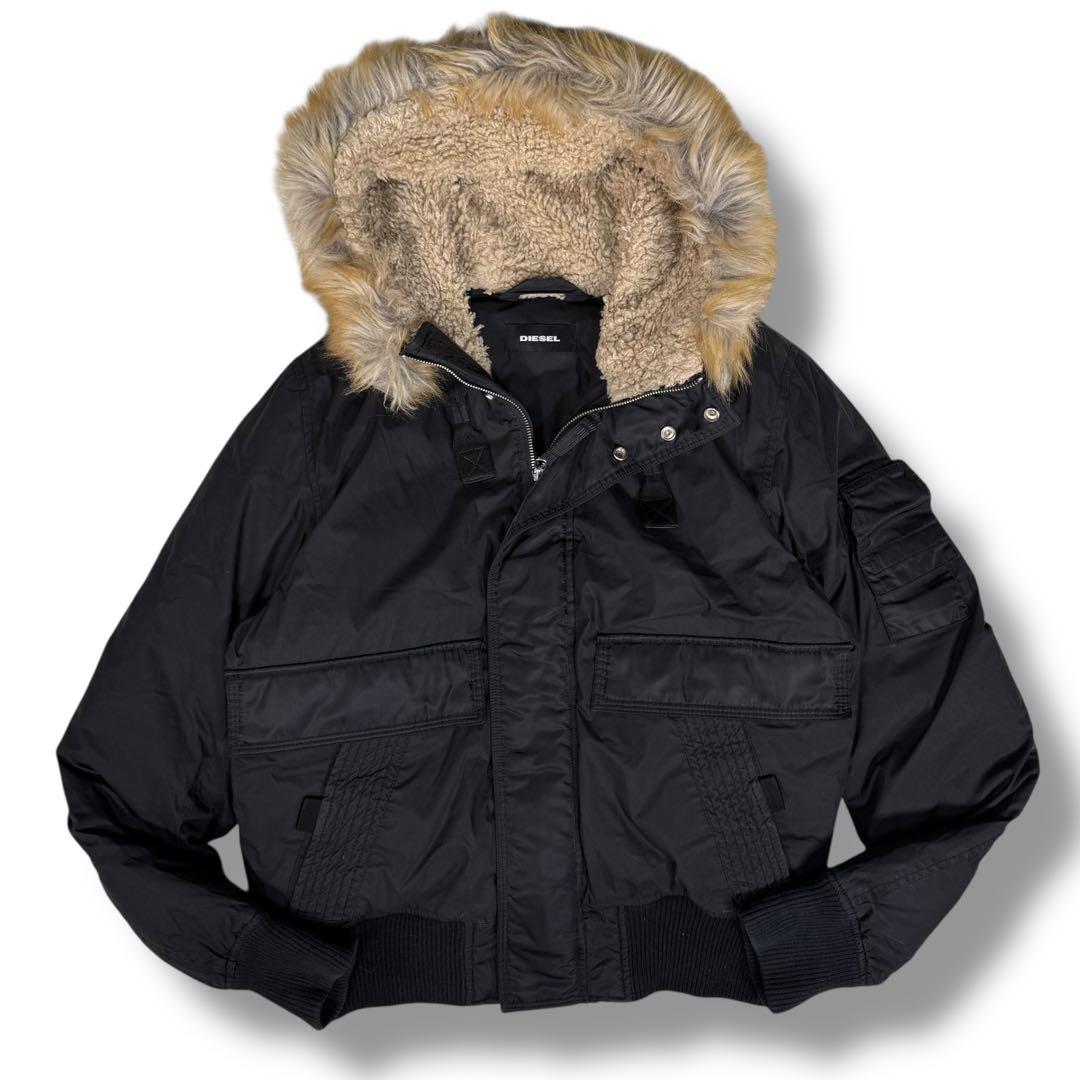 美品 DIESEL ブレイブマン 裏ボア N-2B MA-1 フライトジャケット