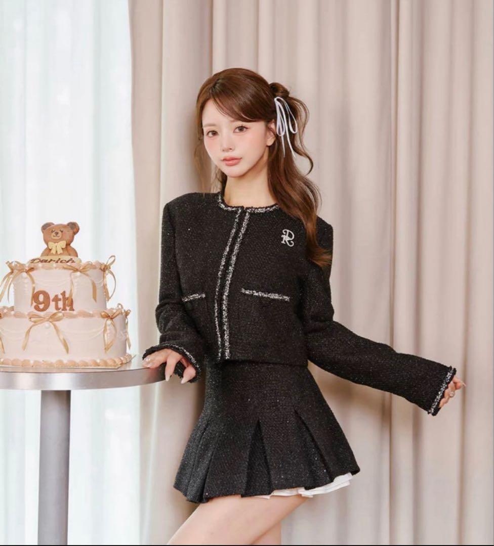 ダーリッチ　スパンコールツイードスカート