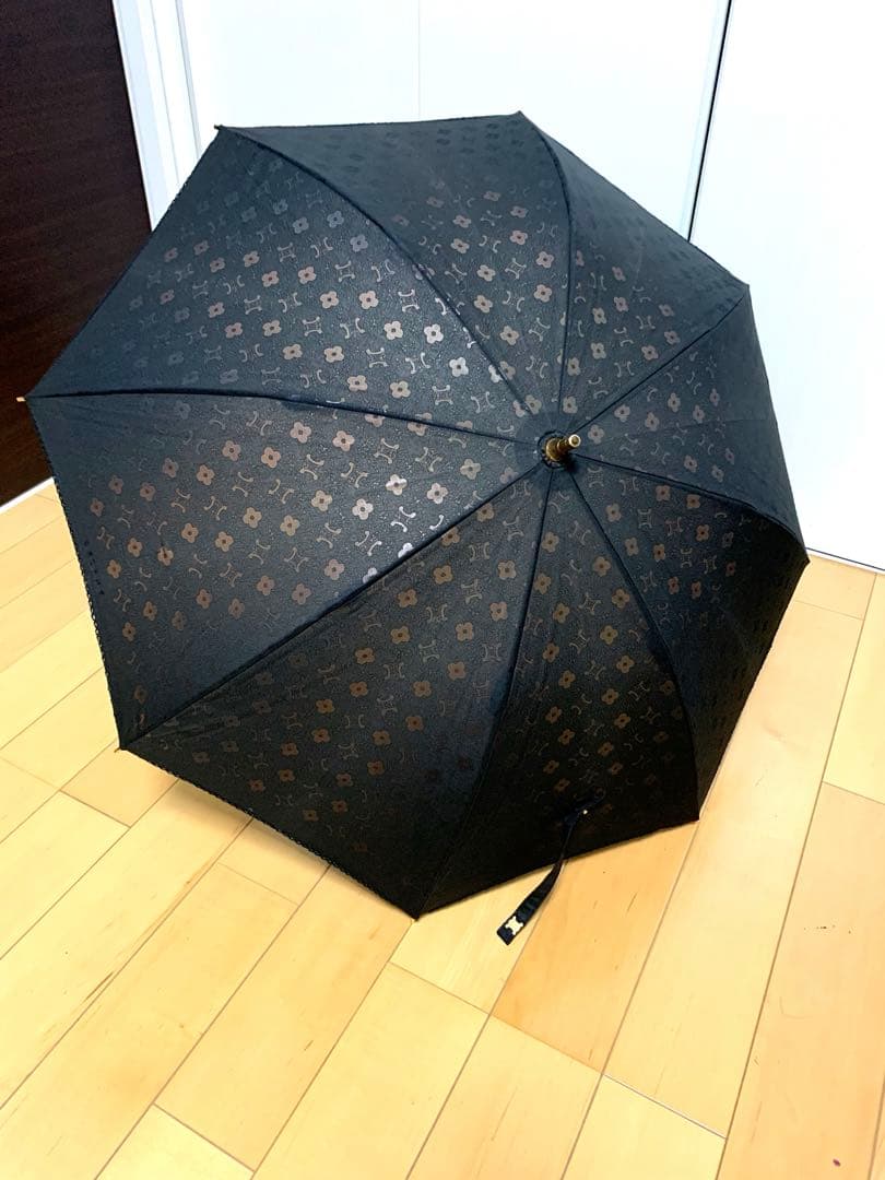 CELINE 日傘 綿 ブラック 手開き 美品