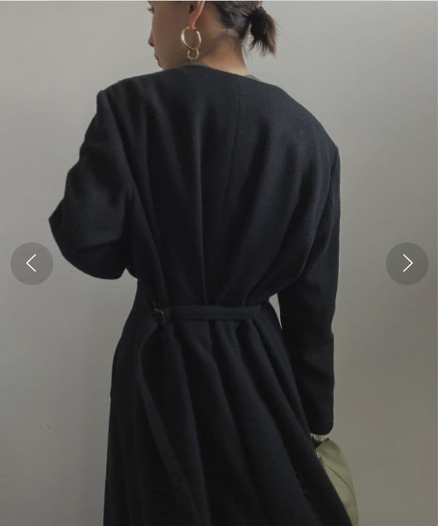 Ameri　WAIST SHAPE NO COLLAR COAT