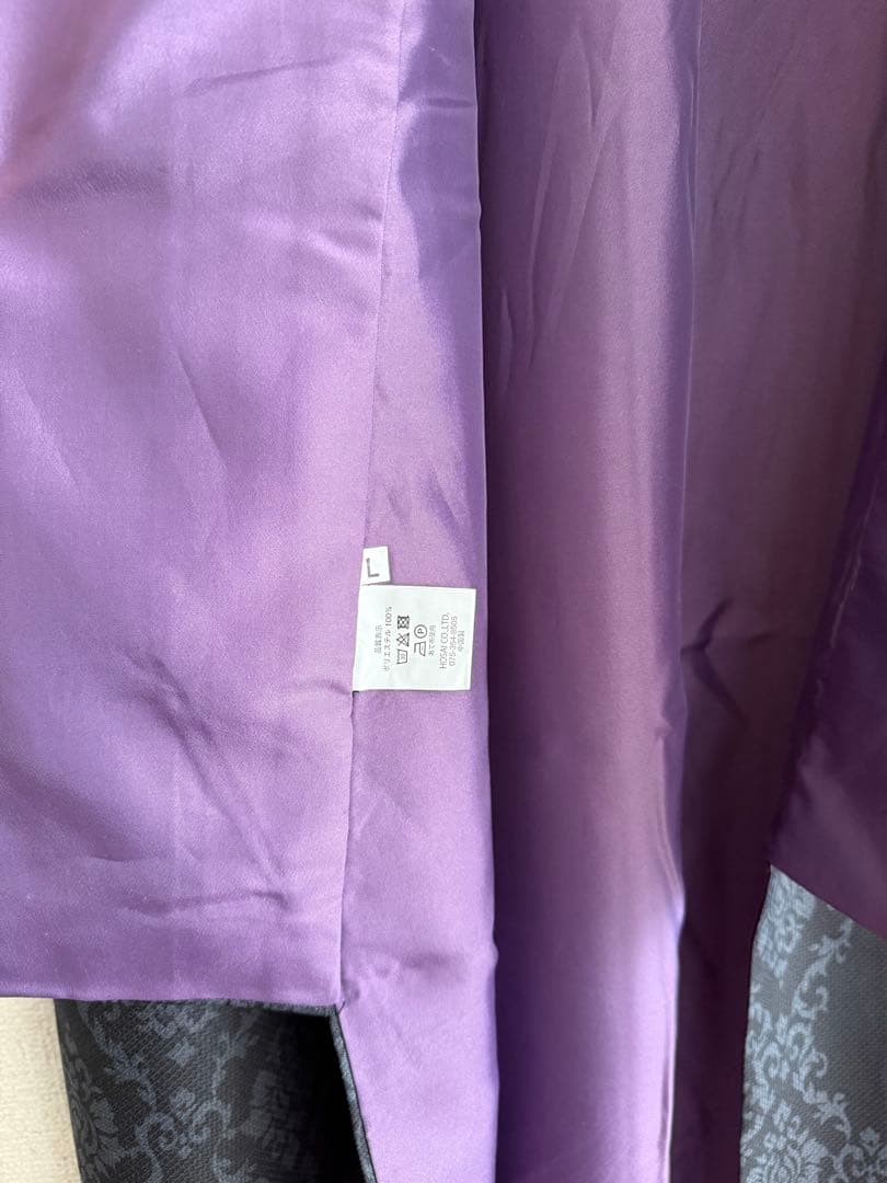 KIMONOMACHI 袷の着物　ブラックアラベスク　Lサイズ