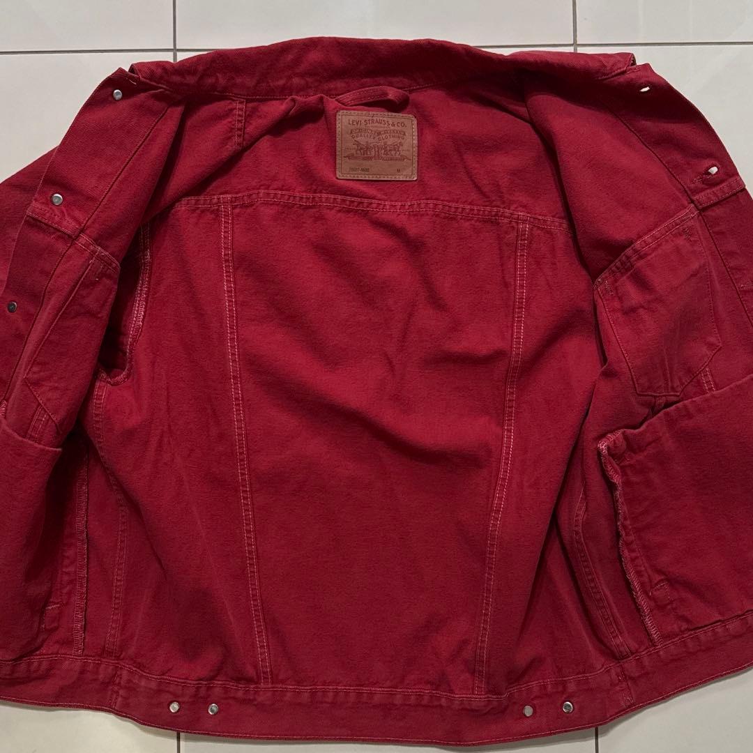 希少カラー usa製 Levi's 70507 赤 トラッカージャケット