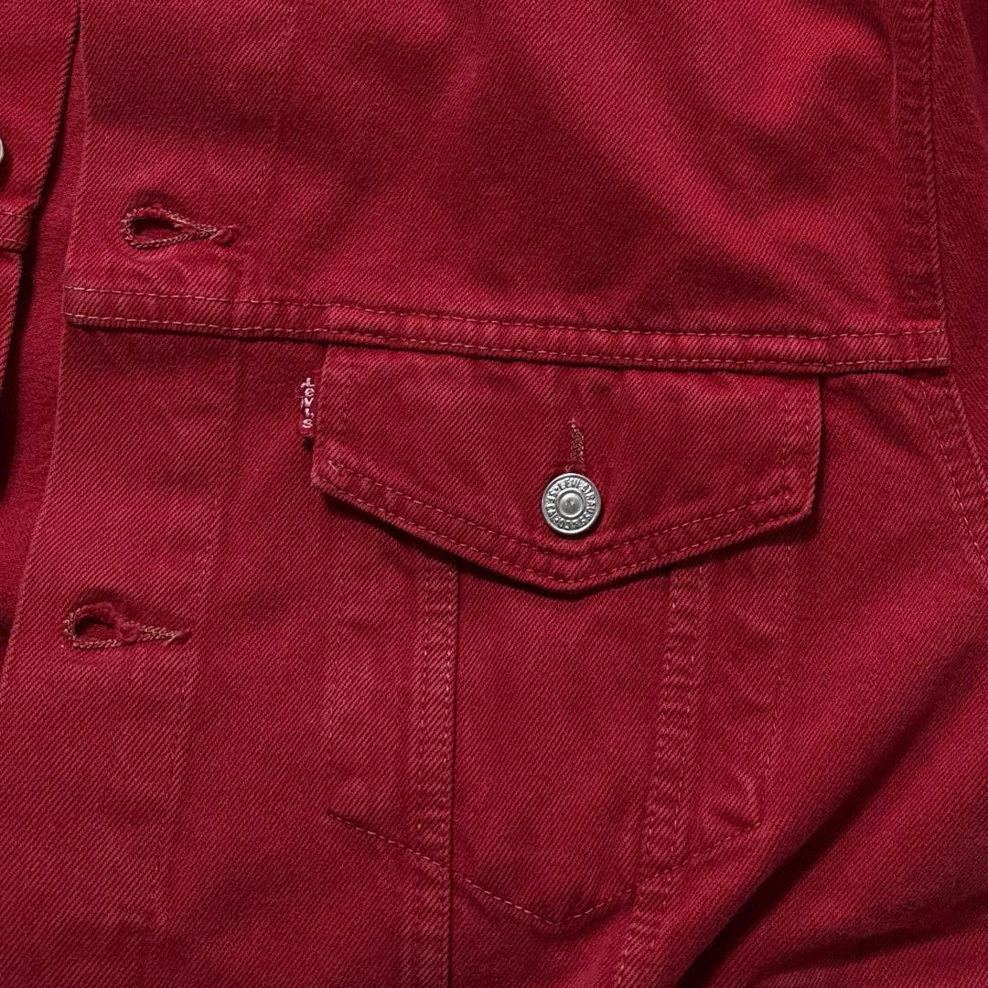 希少カラー usa製 Levi's 70507 赤 トラッカージャケット
