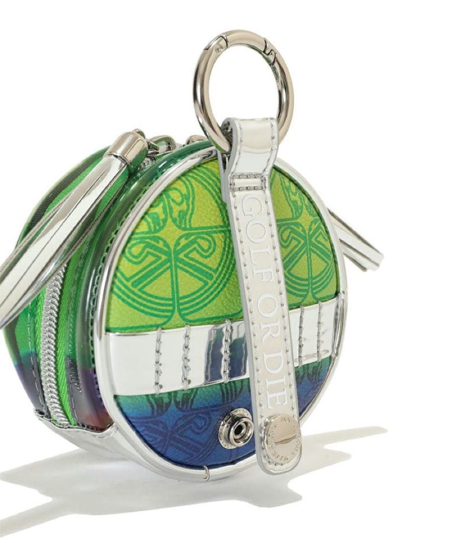 美品 ★ MARK&LONA ボールポーチ ケース マーク&ロナ 緑 バッグ