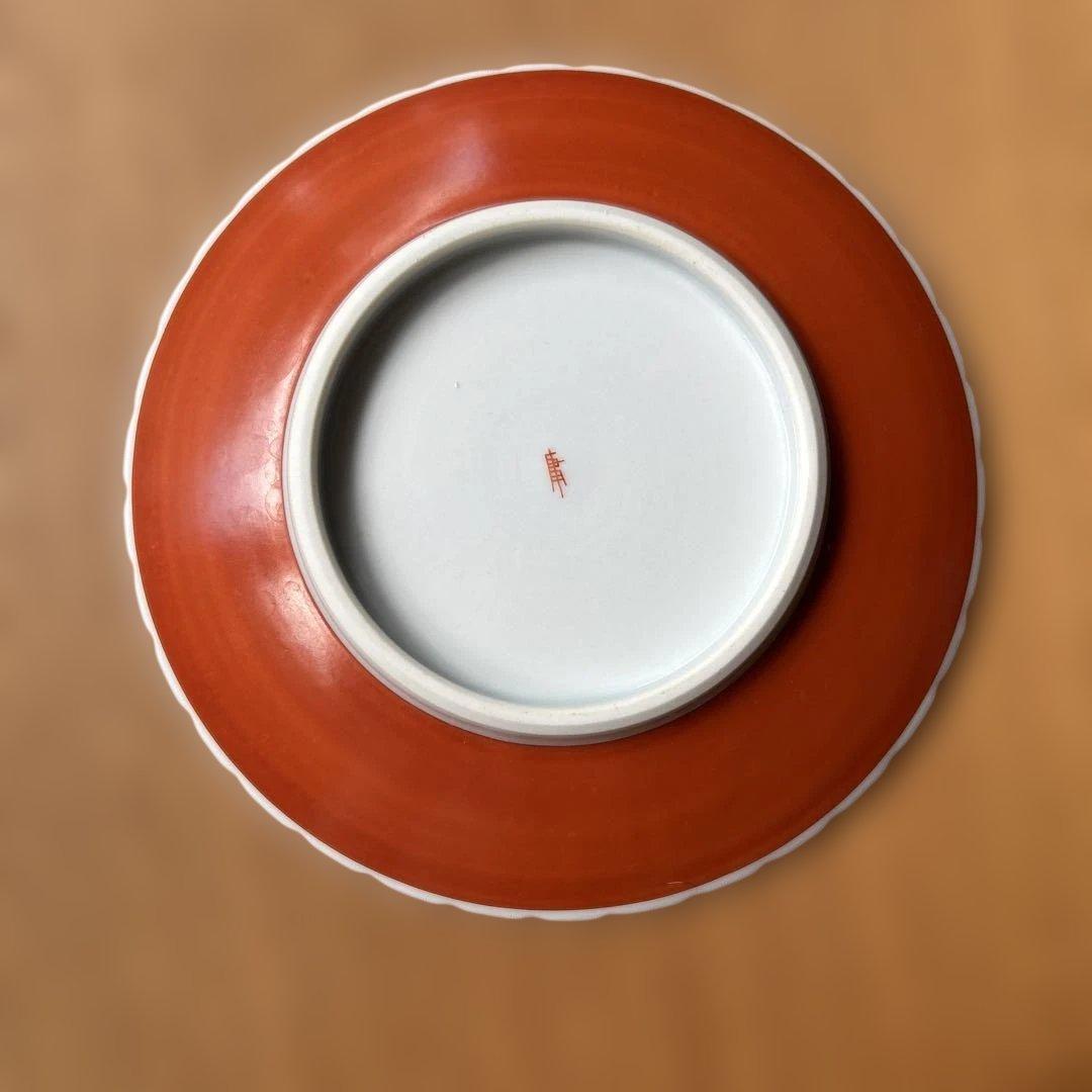 金沢九谷焼　赤絵皿セット　架谷庸子作