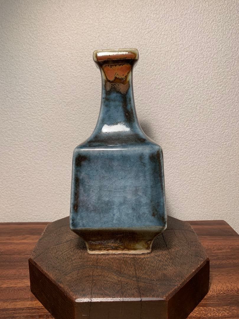 河井武一 呉須方壺 花器 民藝 河井寛次郎 河井久