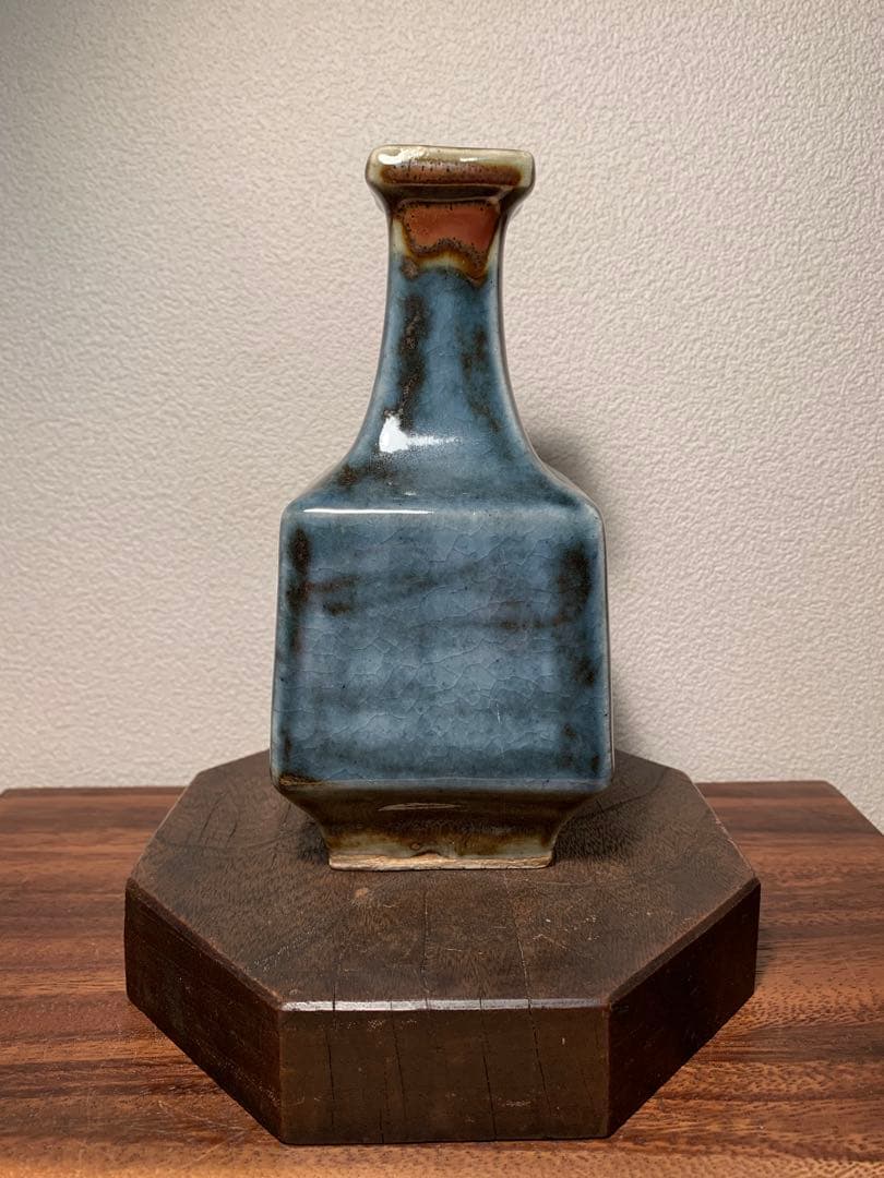 河井武一 呉須方壺 花器 民藝 河井寛次郎 河井久