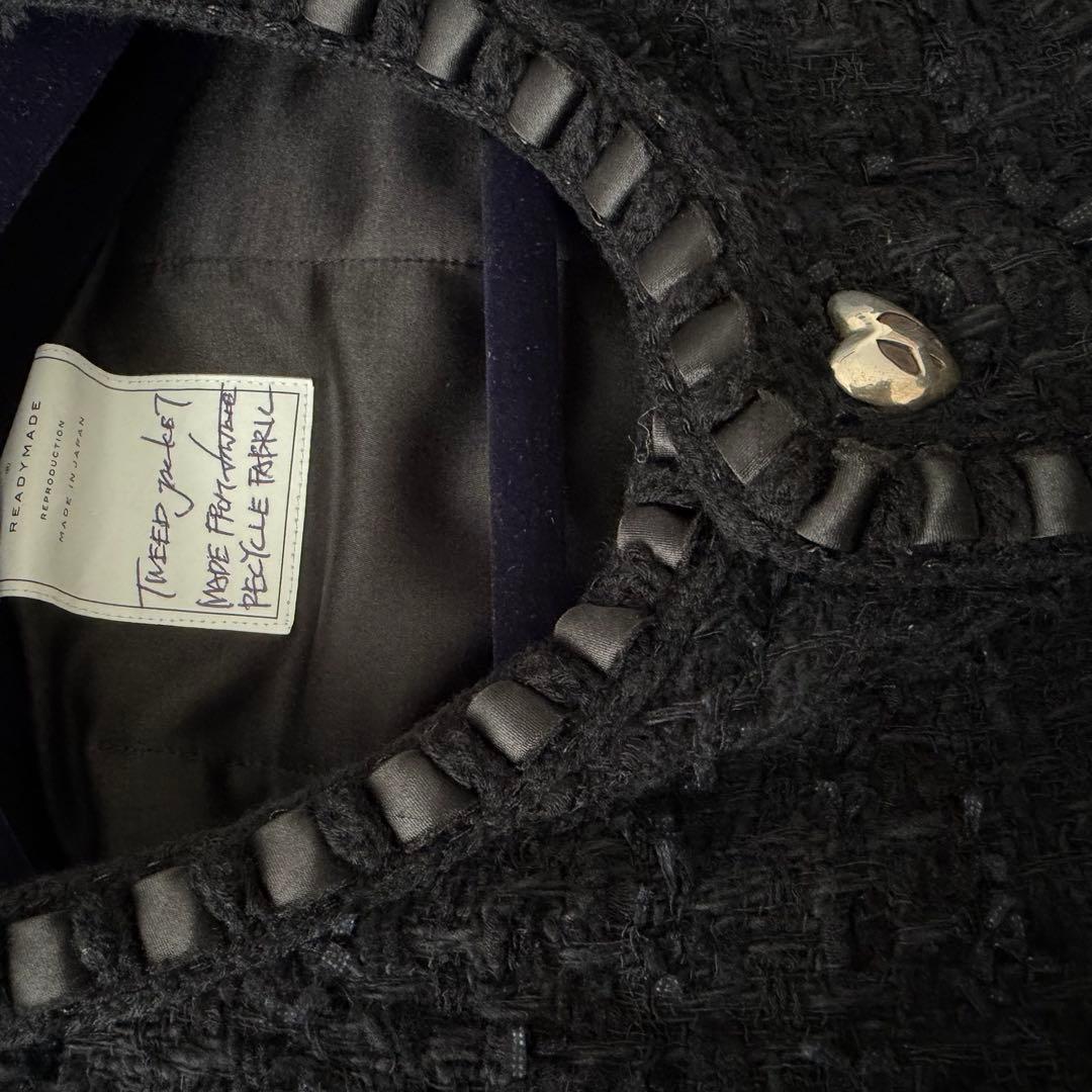 READY MADE ツイードジャケット ハートボタン 黒