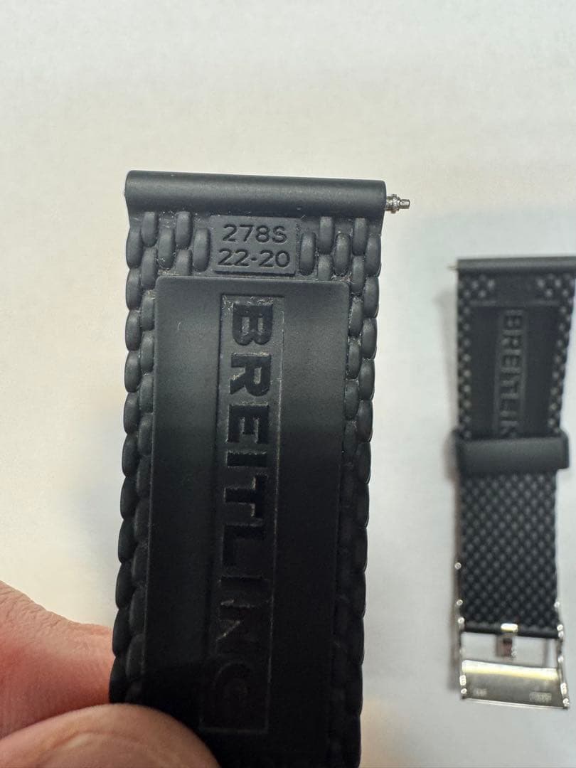 BREITLING ブライトリング ブラックラバーベルト 22-20 ブラック