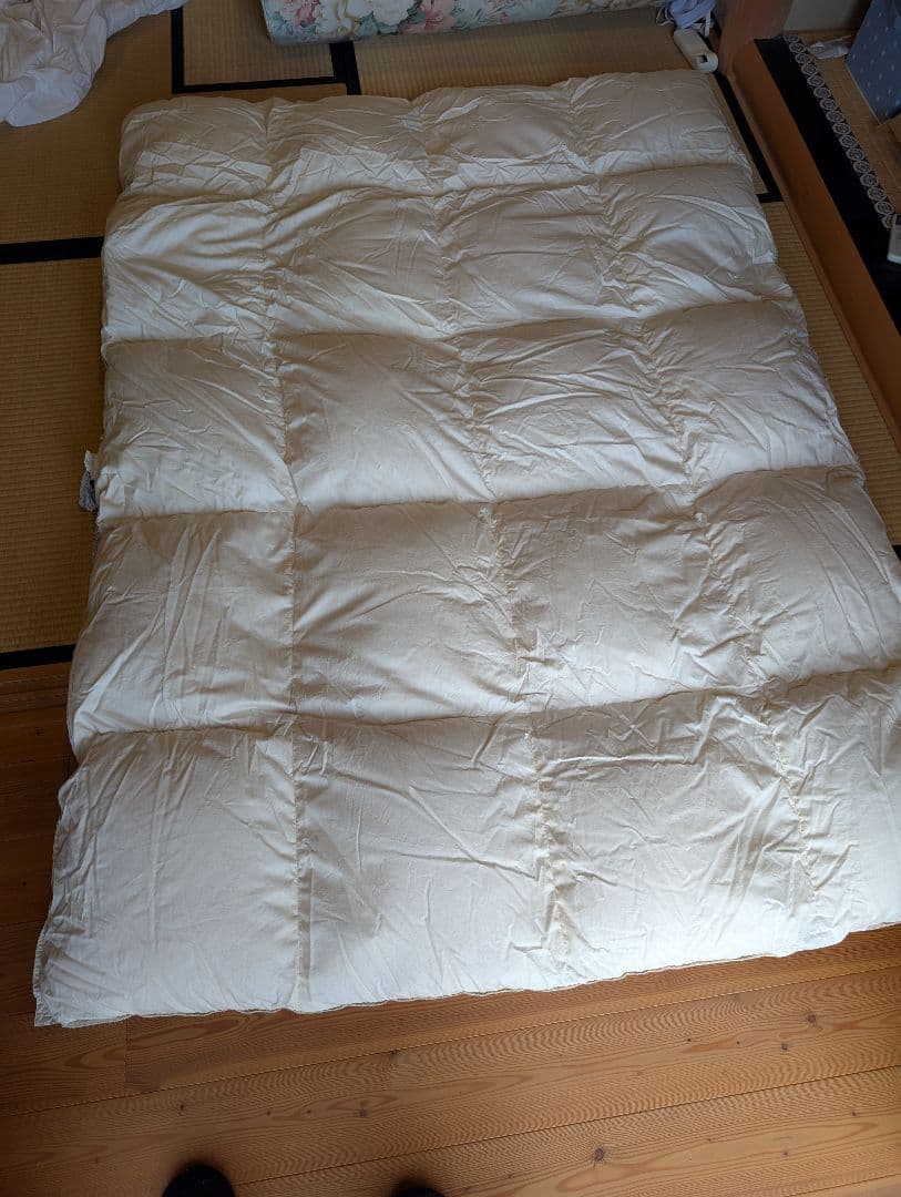 花柄 シングルハンガリー産高級羽毛1.4kg掛け布団
