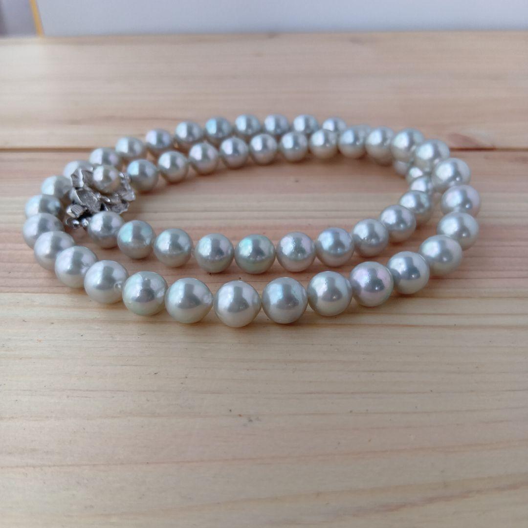 SVアコヤ真珠グレーネックレス7.5−8.0