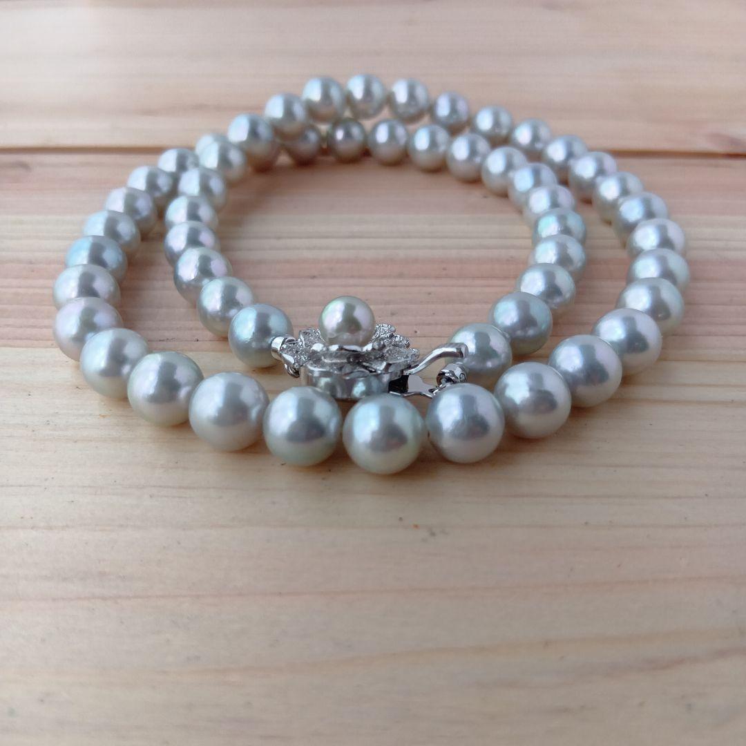 SVアコヤ真珠グレーネックレス7.5−8.0