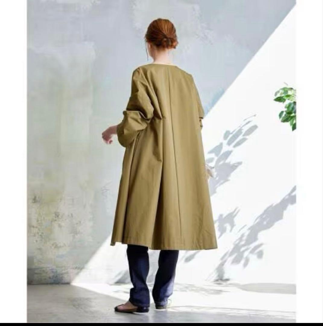 ジャーナルスタンダード コットン ナイロン フレアコート ノーカラー