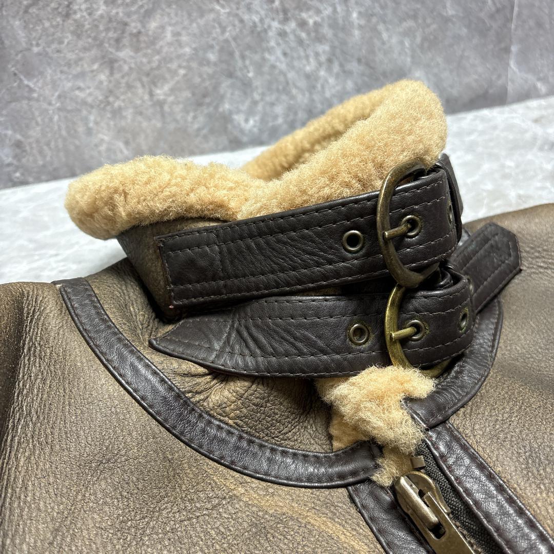 B3 ムートン レザー フライトジャケット TERRALAM 80s 韓国製