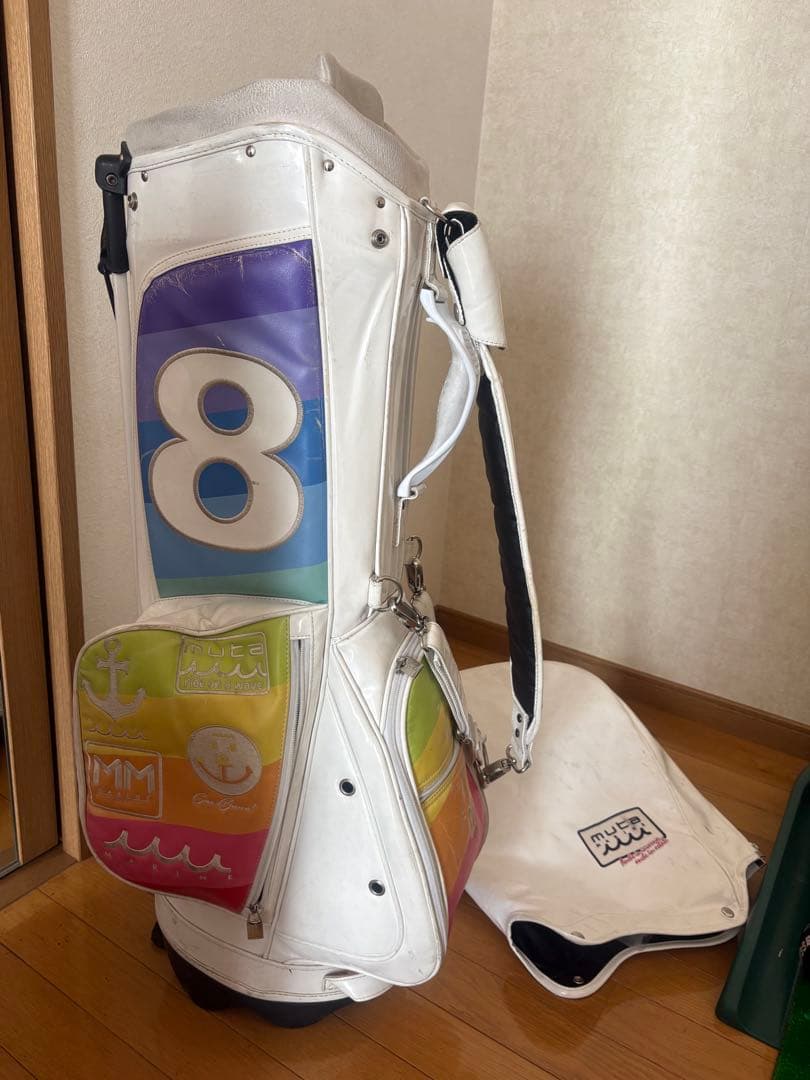 muta キャディバッグ ホワイト・マルチカラー